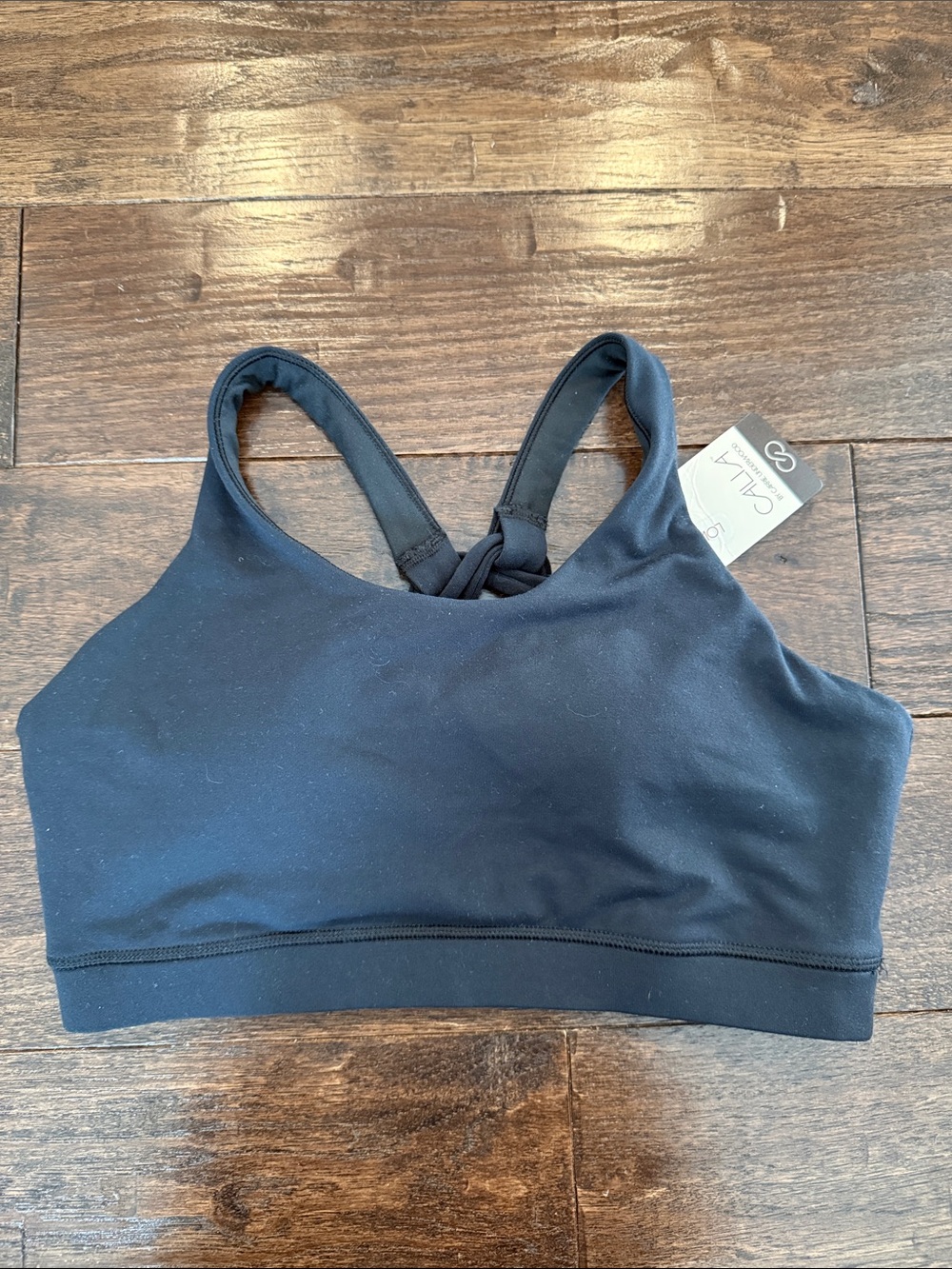 CALIA by Carrie Underwood Black Knotted-Strap Sports Bra